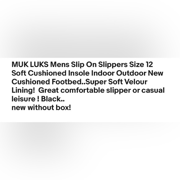 MUK LUKS Mens Slip On Slippers Size 12 Soft Cushioned Insole Indoor Outdoor New - Picture 6 of 6